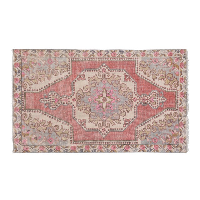 Vintage Multicolor Turkish Boho Decorative Wool Rug 4'3'' X 6'12'' 50.8'' x 83.9'' / 129 x 213 cm Hand weaved with high-...