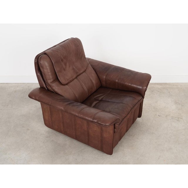 Swiss Brown Leather Armchair from de Sede, 1970s For Sale - Image 9 of 18