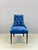 Blue and white upholstered chair with button tufting. Baker Furniture brand. This piece is attributed to the mentioned...
