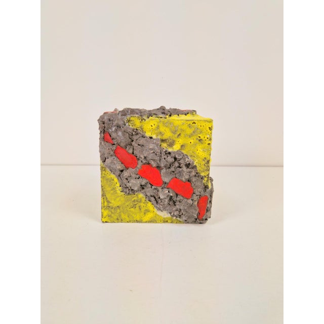 Ceramic Vintage Ceramic Cube by M. W., 1970s For Sale - Image 7 of 9