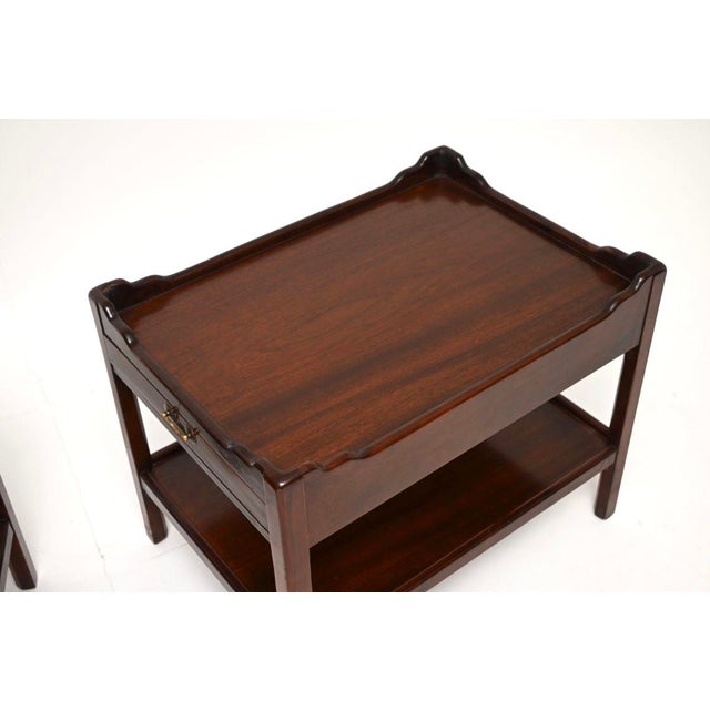 Brown Antique Georgian Side Tables, 1950, Set of 2 For Sale - Image 8 of 11