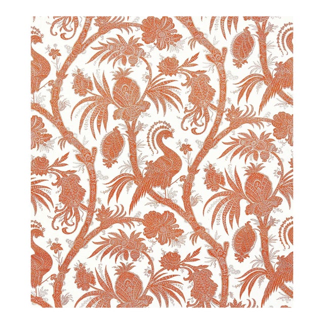 The House of Scalamandré Balinese Peacock Wallcovering, Mandarin For Sale