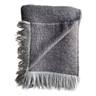 Brown Belgian Linen and Wool Throw For Sale