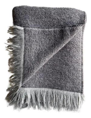 Brown Belgian Linen and Wool Throw