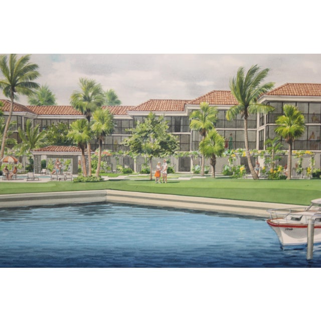 Architectural Renderings Somerset at Moorings, 1970s, Watercolor, Framed, Set of 2 For Sale - Image 11 of 13
