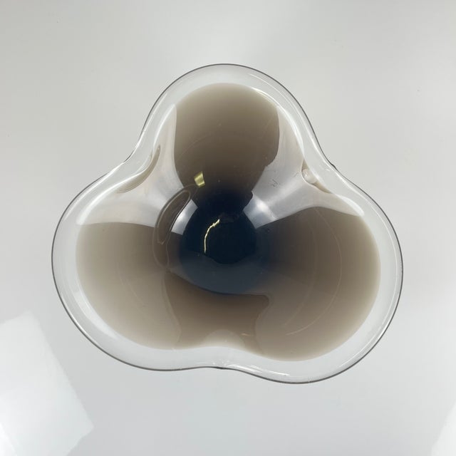 Free-Form Blown Smoked Glass Bowl, 1970 For Sale - Image 4 of 9