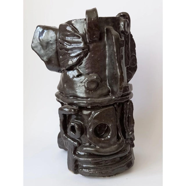 Picasso-inspired ceramic sculpture vase by Diane Grant. Signed 'Grant' on the underside. Measurements: H 11.8" Packing and...