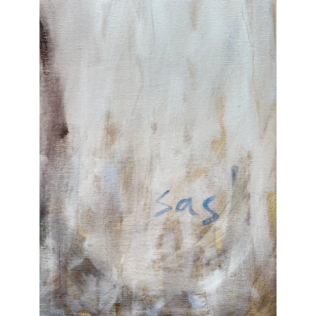 Paint Artist Liubou Sas “Blue Eyes” Modern Original Painting White Horse For Sale - Image 7 of 13