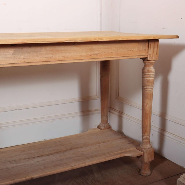 Large Vintage French Console Table in Pine, 1890s For Sale - Image 6 of 10