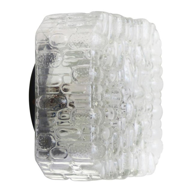 Metal Mid-Century Square Clear Glass Sconce For Sale - Image 7 of 7