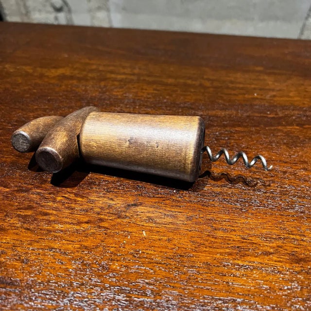 Brown 1970s Exotic Wood Wine Bottle Opener & Closer Mexico For Sale - Image 8 of 9