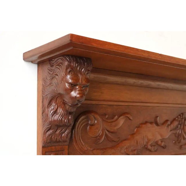 Exquisite & breathtaking! This 19th century French Renaissance Revival coat / hat rack with lion masks. Carved by a master...