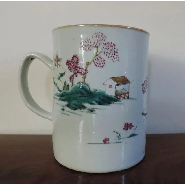 Chinese 18th Century Chinese Porcelain Famille Rose Palette Tankard Mug For Sale - Image 3 of 11