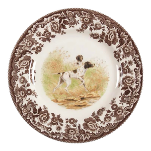 Spode Woodland Flat Coat Pointer Salad or Dessert Plate