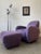 1980s Postmodern Purple Chair & Ottoman For Sale - Image 9 of 10