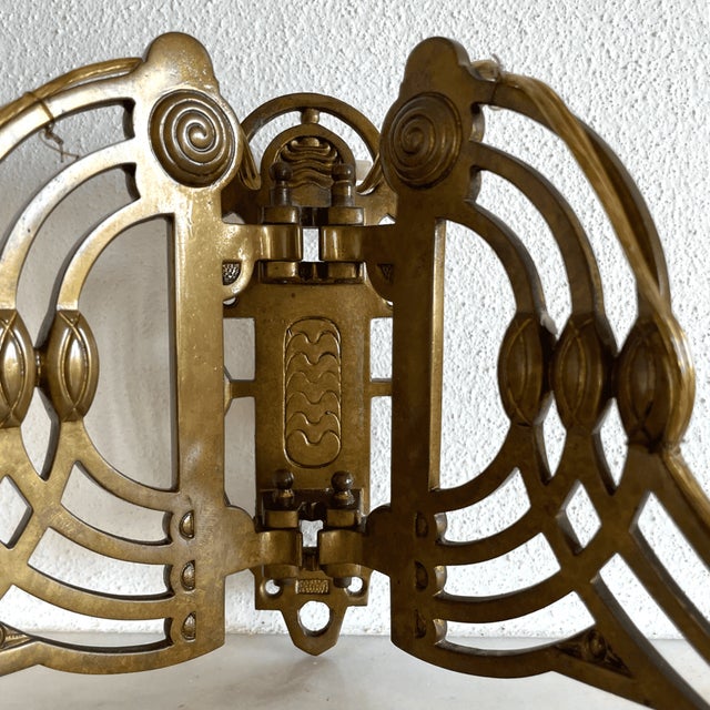 Art Nouveau Style Brass Articulated Double Piano Wall Sconce Lamp, 1900s, 1890s For Sale - Image 10 of 16