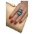 Bochic “Orient” Vintage Ruby & Blue Topaz Ring - 18K Gold & Silver Circa “90s” For Sale In New York - Image 6 of 14