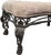 Baroque 1980s Vintage Baroque Wrought Iron Upholstered Bench With Paw Feet For Sale - Image 3 of 4