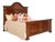 Italian Solid Walnut Eastern King Panel Bed With Hand-Rubbed Satin Finish For Sale
