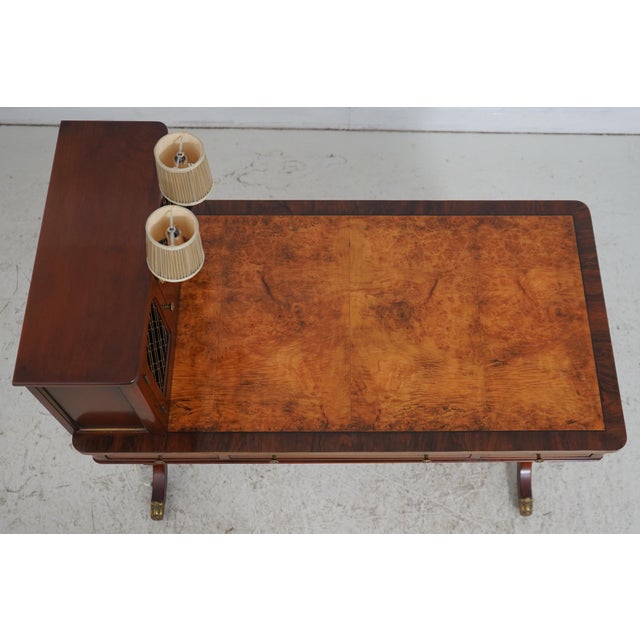 Wood Vintage Regency Style Writing Table Desk For Sale - Image 7 of 18