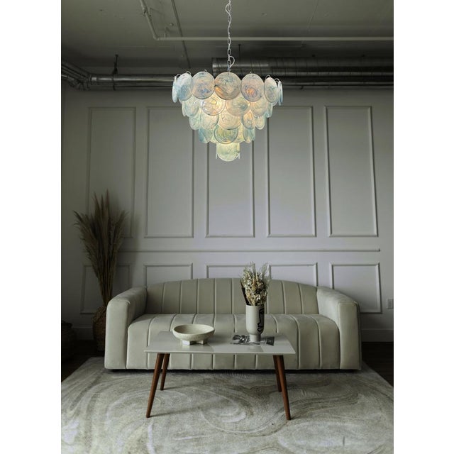 1990s Space Age Blue Murano Chandelier, 1990s For Sale - Image 5 of 11