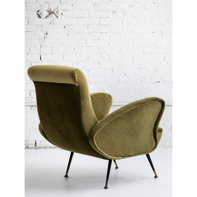 Green Mid-Century Armchair in the Style of Marco Zanuso For Sale - Image 8 of 12