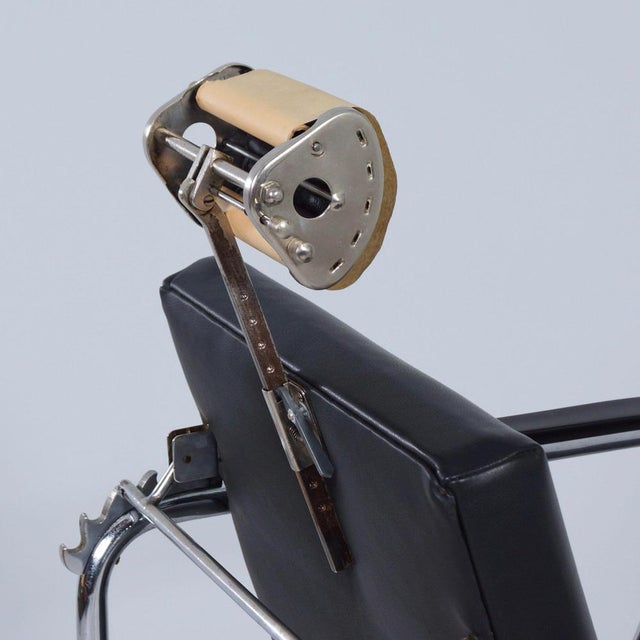 Animal Skin Bauhaus Adjustable Barber Chair by F.L. Vollemans & Zonen from Rotterdam, 1930 For Sale - Image 7 of 12