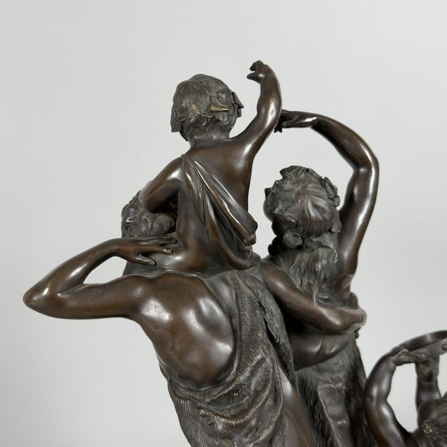 Clodion, The Childhood of Silene, 20th Century, Bronze on Marble Base For Sale - Image 12 of 16