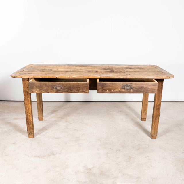 Vintage French Farmhouse Table in Scrubbed Pine, 1950s For Sale - Image 12 of 15
