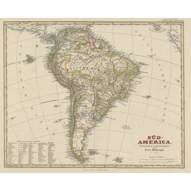 Antique Map of South America, 1859 For Sale - Image 3 of 6