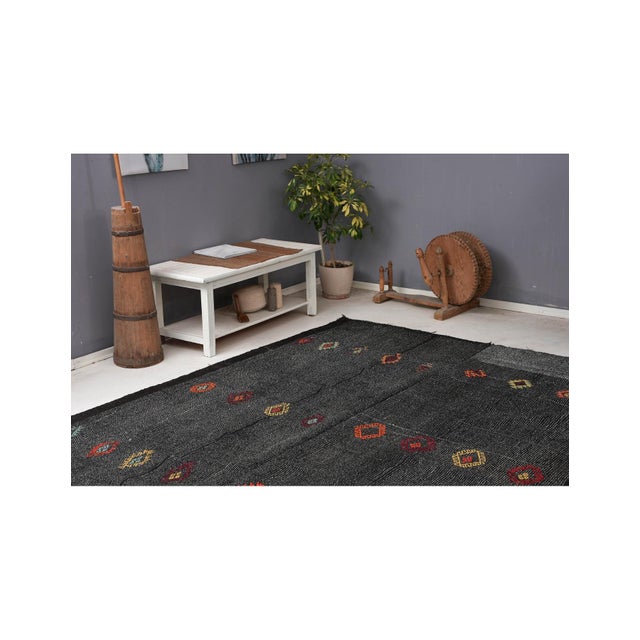 Vintage Large Gray Kilim Rug - 7`6″ X 9`7″ For Sale In Los Angeles - Image 6 of 6