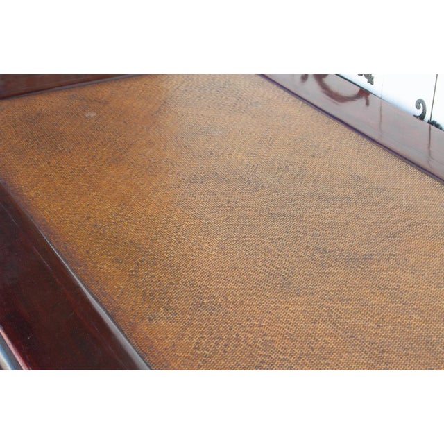 Brown Large Elm and Rattan Coffee Table For Sale - Image 8 of 12