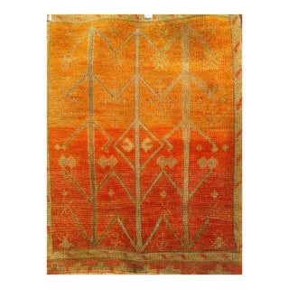 Antique Turkish Oushak Rug, Handwoven Wool, Geometric Pattern, 1890s, 2' x 3' For Sale