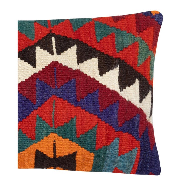 14"x24" Handwoven Kilim Cushion Cover. Vintage Lumbar Pillow Cover. Throw Pillow For Sale - Image 4 of 5
