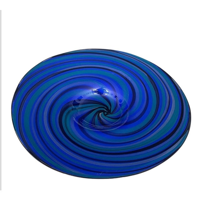 Op Art Nemtoi Fine Glass Art Sculptural Platter- Signed For Sale - Image 3 of 8