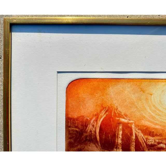 "Navajo Spirit House" Etching Roy Purcell Artist’s Proof Framed Native American For Sale - Image 11 of 18