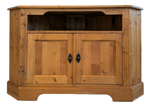 Rustic Farmhouse Corner Cabinet in Spruce Wood, 1980s