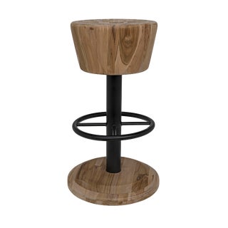 Thetis Counter Stool, Teak and Metal