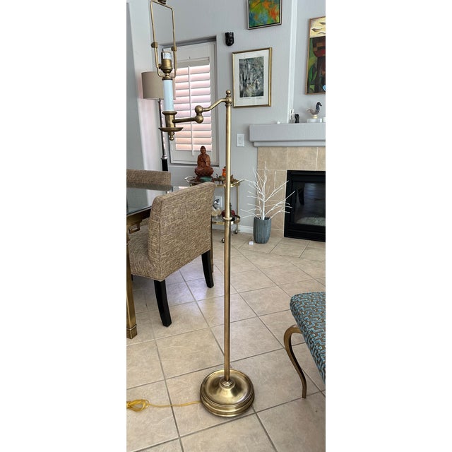 Vintage Ralph Lauren 'Sargent' Brass Swing Arm Floor Lamp For Sale - Image 13 of 15