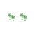 Art Deco Tsavorite Double Flower Modern Earrings for Her in 14k Solid Gold- 2 Pieces For Sale - Image 3 of 10