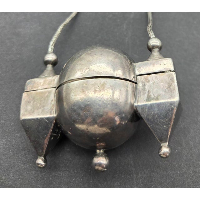 Metal Indian Sterling Silver Shiva Lingam "Casket" Pendant With Chain Necklace For Sale - Image 7 of 9