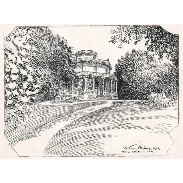 Traditional 1929 Whitman Bailey Stamford Connecticut Architectural Drawing For Sale - Image 3 of 3
