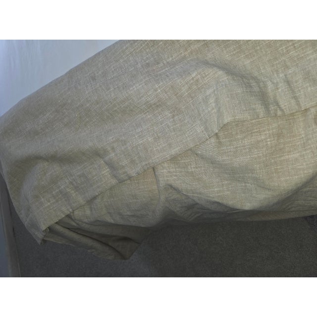 Traditional Drape Panels (4 Panels 48"x96") Linen Khaki Blackout For Sale - Image 3 of 10