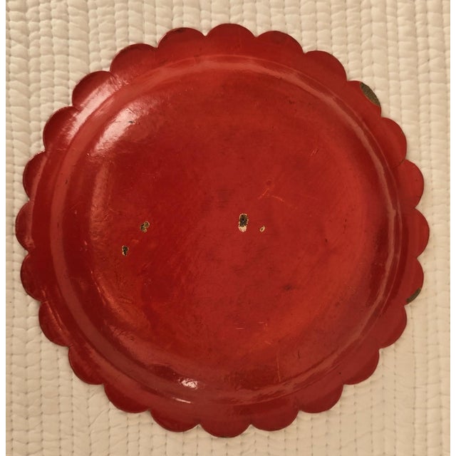 Chinese Late 19th Century Collection of Antique Chinese Red Lacquer Trays, Dishes, Boxes and Tea Caddy For Sale - Image 3 of 17