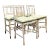 Vintage Distressed Wood Faux Bamboo Spindle Back Chairs - Set of 4 For Sale
