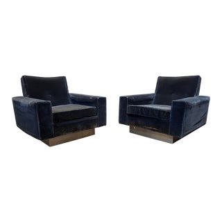 1970's Structural Club Chairs With Steel Bases For Sale