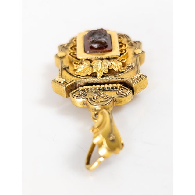 19th Century Victorian Gold Filled Etruscan Revival Locket Pendant by Blackinton For Sale - Image 4 of 9