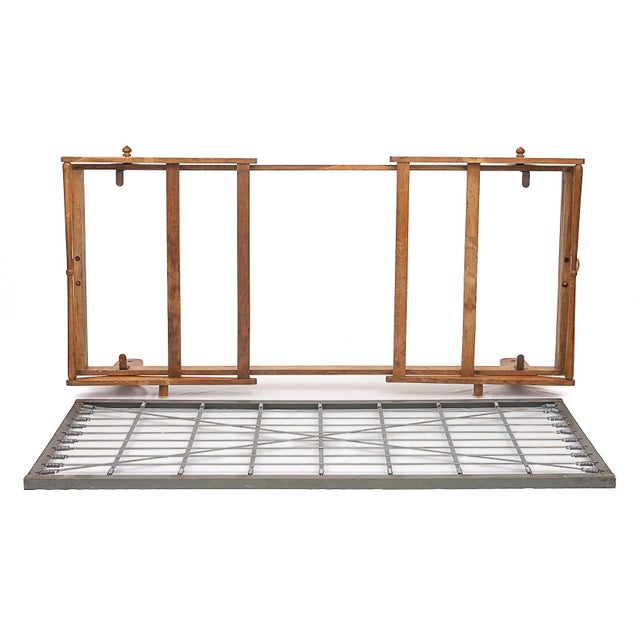 Wood Sngle Folding Daybed attributed to Guillerme et Chambron, 1950s For Sale - Image 7 of 14