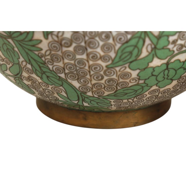 1940s Chinese Cloisonné Lidded Ginger Jar For Sale - Image 5 of 6