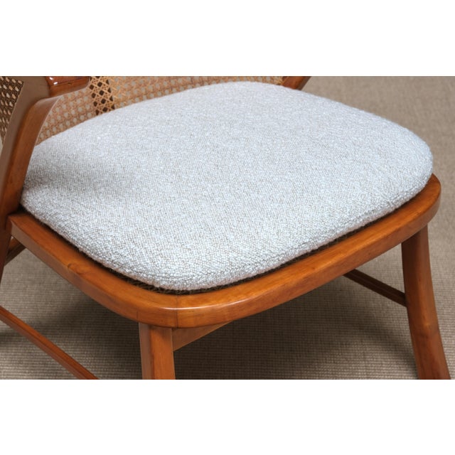 Vintage Armchair in Cherry Wood and Cane and Bouclé by Frits Schlegel, Denmark, 1940s For Sale - Image 14 of 15